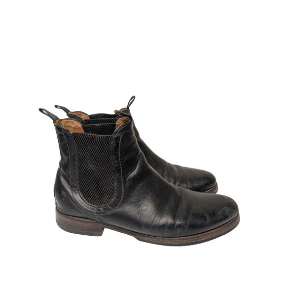 Frye Sawyer Chelsea 80820 Mens Black Leather Slip On Chelsea Boots Size 8 - Picture 1 of 10